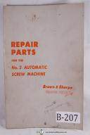 Brown & Sharpe-Brown & Sharpe No. 2 Automatic Screw Machine Parts Manual-#2-No. 2-01